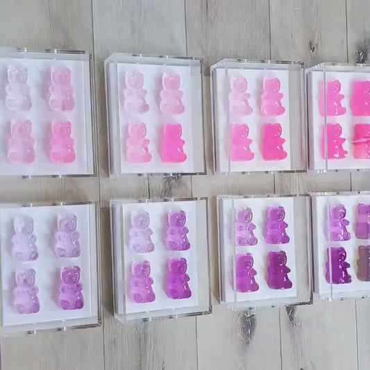 Gummy Bear Shadow Box Wall Art Set | Colorful Resin Sculpture | Playful Nursery, Living Room, Bedroom Decor | Kids Gift