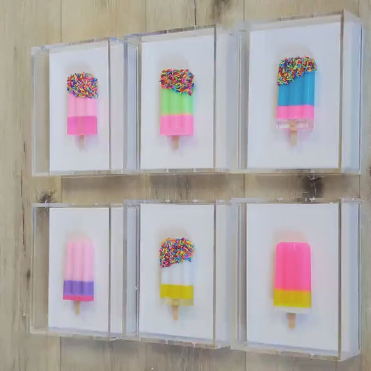 Ice Pop Sculpture: Modern Pop Art, 3d Shadow Box Customized Colors