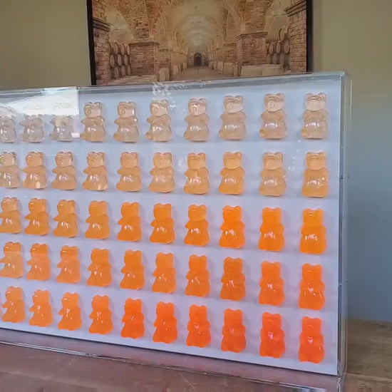 Resin Gummy Bear Wall Art: Modern Pop Sculpture, Candy Colors