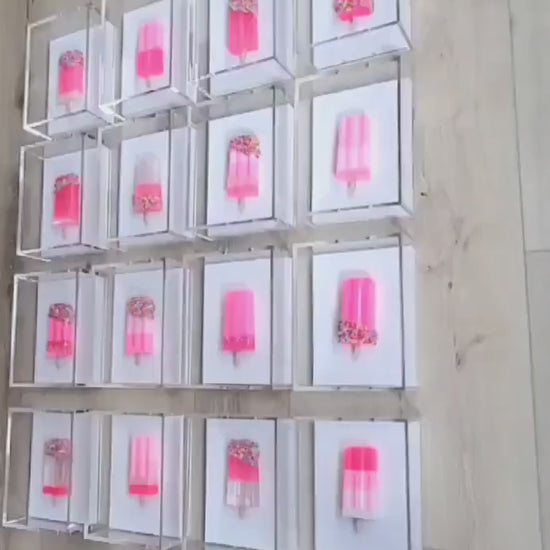 3D Ice Cream Bar Shadow Box Wall Art: Custom Whimsical Sculpture (8x6x3 inch Box Size)