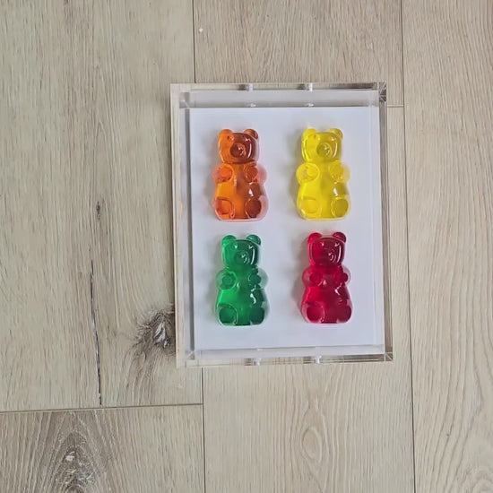 Fun Gummy Resin Bear Wall Hanging, Modern Pop Art Sculpture, Home Decor Gift