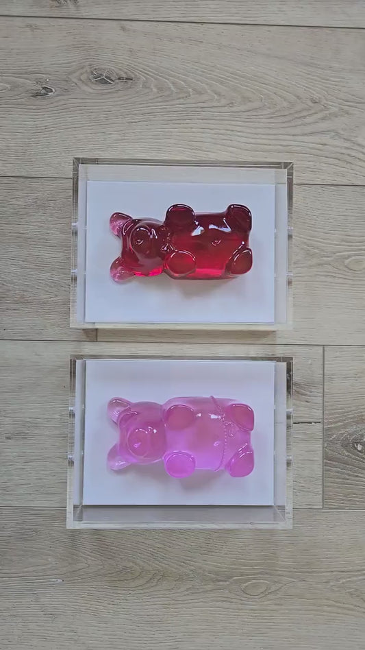 Oliver & Olivia Gummy Bear Wall Art | Pop Art Sculpture for Gallery Wall, Nursery Decor, Kids Room Decor, Shadow Box Collection