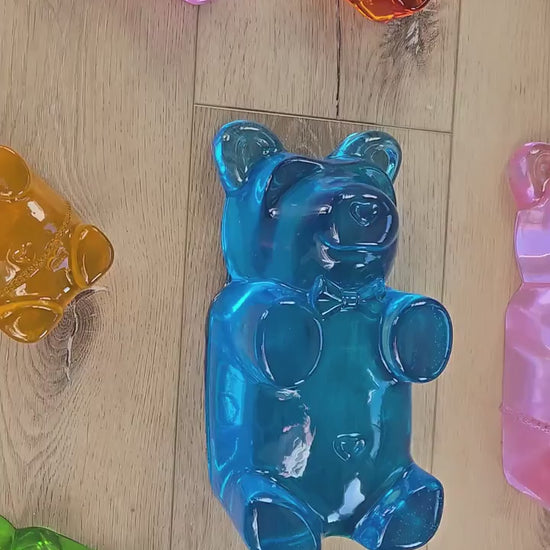 Oliver & Olivia Gummy Bear Wall Art | Pop Art Sculpture for Gallery Wall, Nursery Decor, Kids Room Decor, Jumbo 10 inch Bear, Book Shelf Art