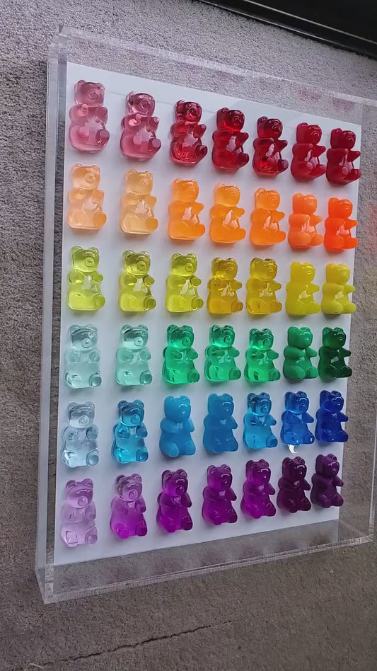 Ombré Themed Gummy Bear Art | 3D Acrylic Shadow Box