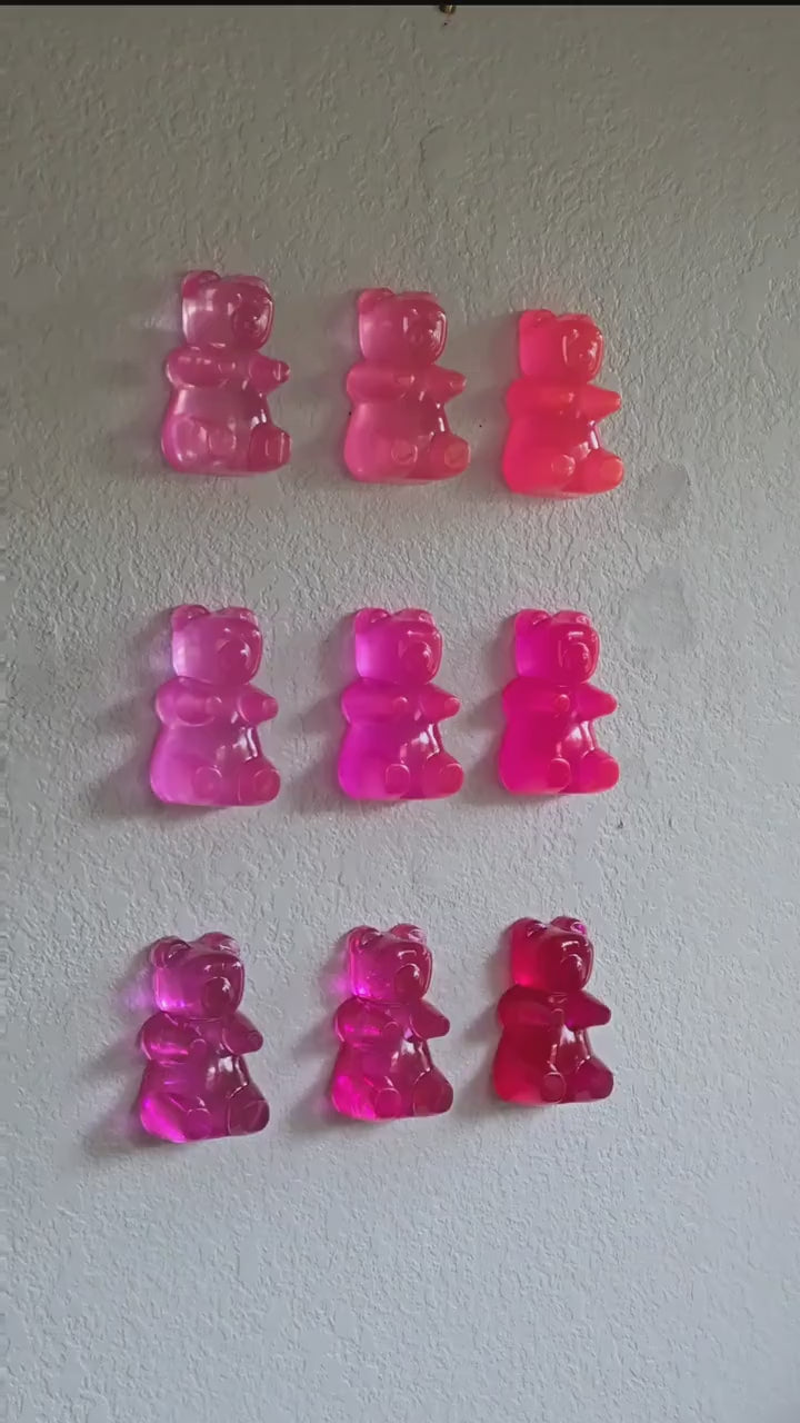 Giant 5 Inch Gummy Bear Resin Wall Sculpture: Pop Art Home Decor, Commercial Wall Art Installations