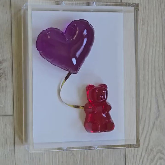Resin Heart Balloon Wall Art: Boho Nursery Decor Shadow Box