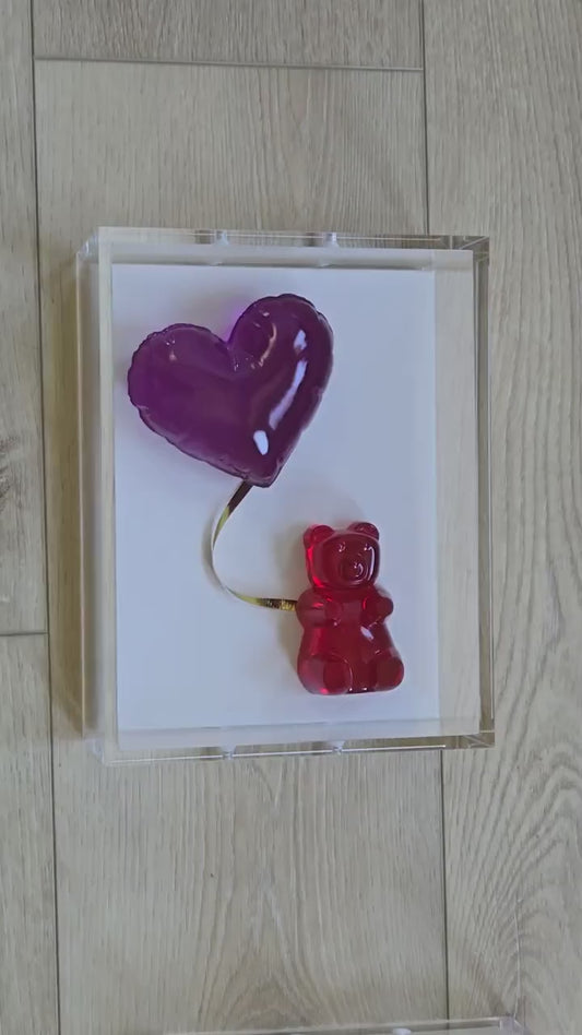 Resin Heart Balloon Wall Art: Boho Nursery Decor Shadow Box