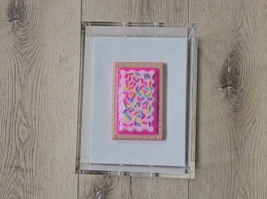 Pastery Wall Art | Resin Candy Sculpture in Acrylic Shadow Box (Nostalgic Decor)