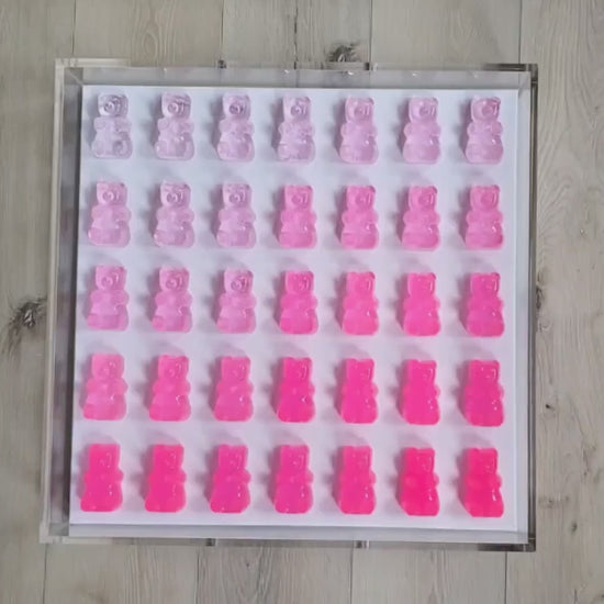 Pop Art Candy Inspired Resin Bear Wall Decor: Modern  Candy Inspired Shadow Box Art