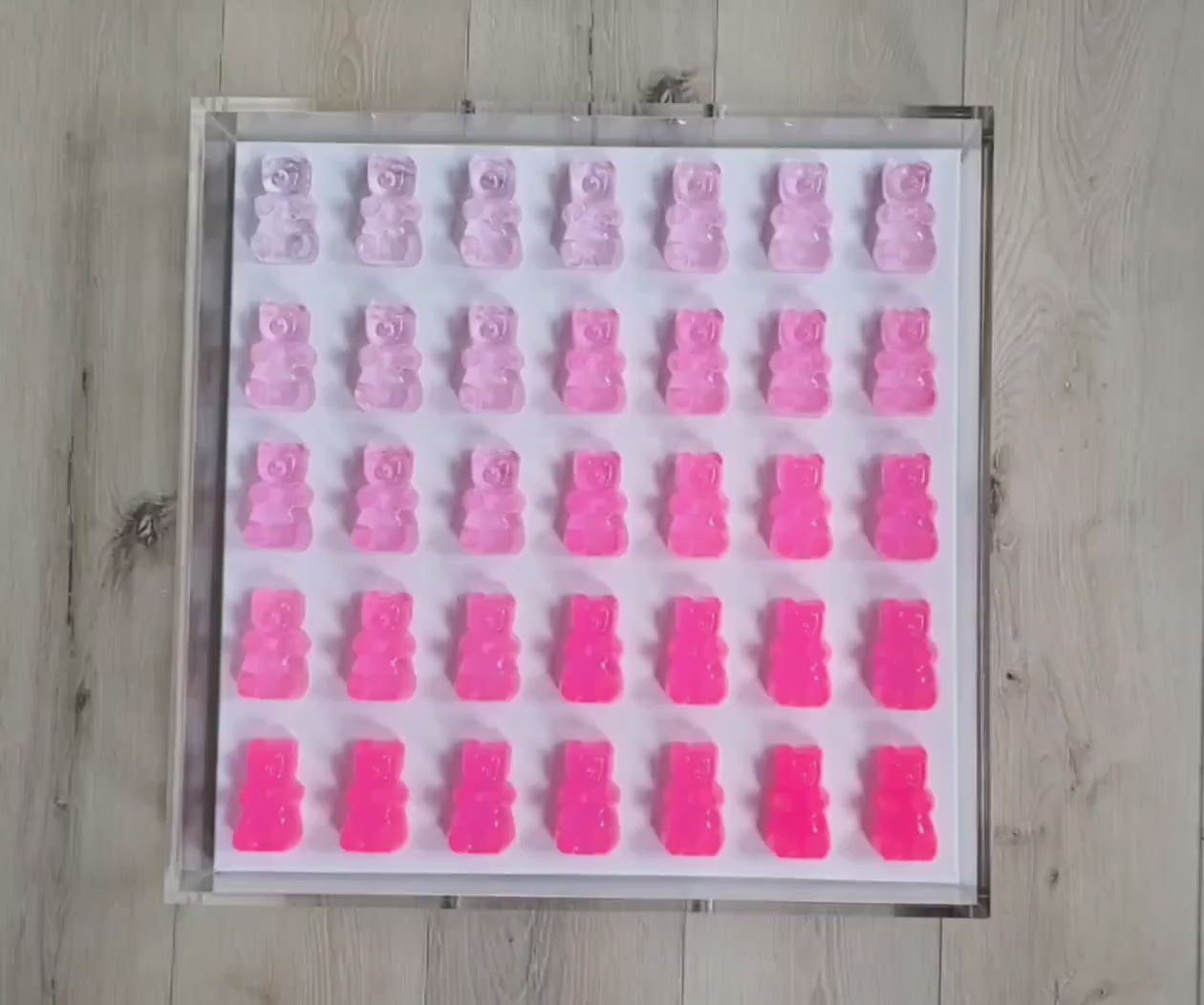 Pop Art Candy Inspired Resin Bear Wall Decor: Modern  Candy Inspired Shadow Box Art