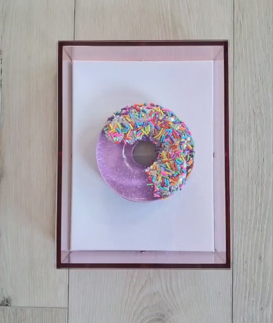 Donut Pop Art,Wall Art, 3D Pop Art, Modern Art, Candy Art, Pop Art Decor, Kitchen Decor, 1 Shadow Box, 1 Donut, Visual Modern Decor.